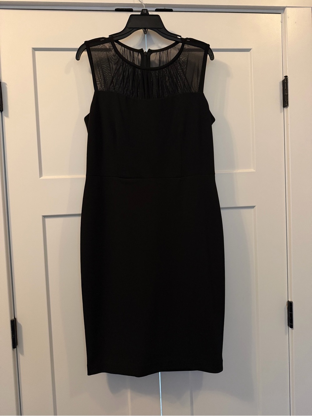 Calvin Klein Black Mesh Illusion Sheath Dress Size 12 EXCELLENT CONDITION